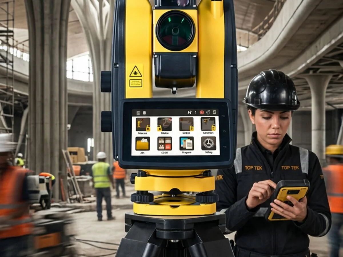 Estación total robótica South en interior de estación de tren — Top Tek